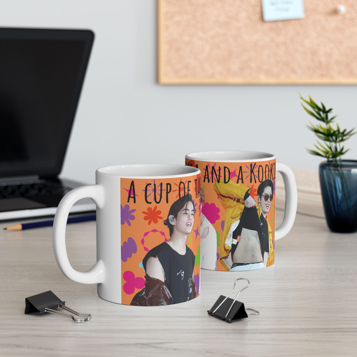 K-pop Inspired - PtD, A cup of Tae, Suga, and a Kooky Mug 11oz | Colorful Pop Art Ceramic