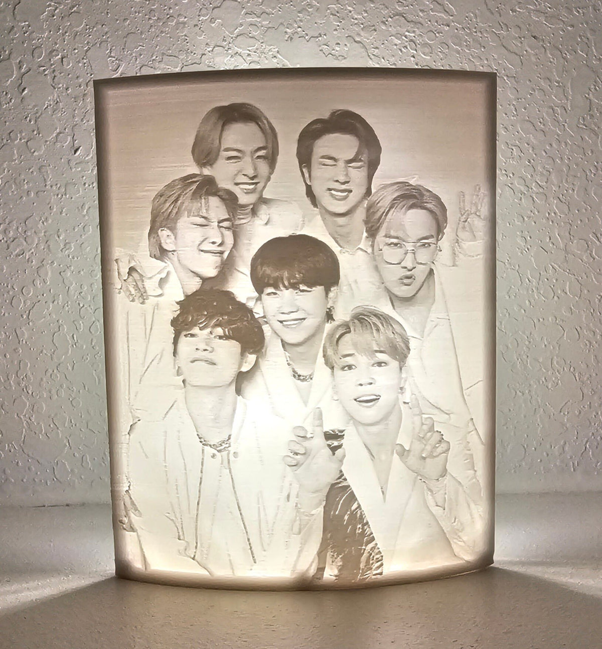 K-pop - Bangtan Group Photos Lithophanes Picture lights
