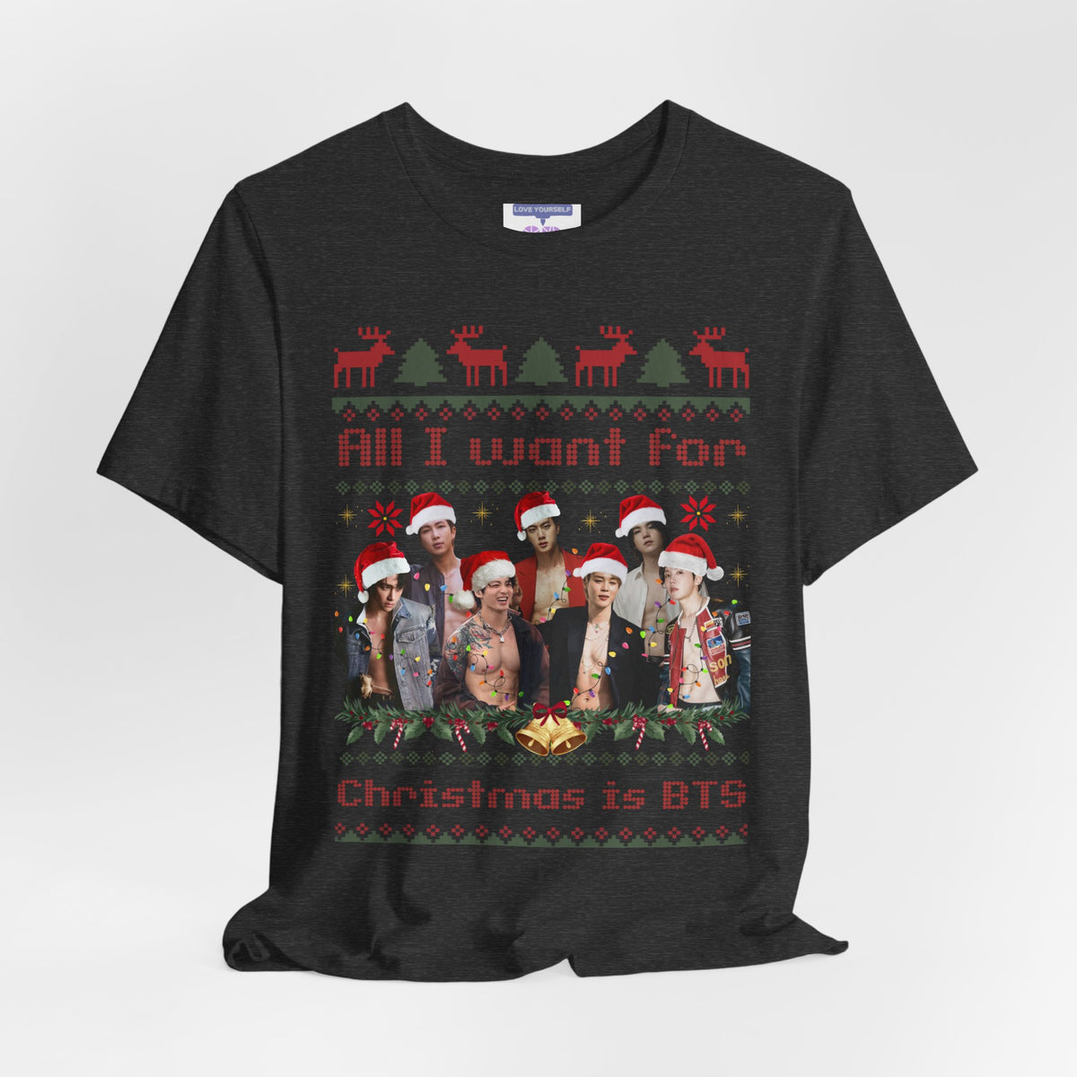 All I Want For Christmas (Santa Hats Version) Unisex Jersey Short Sleeve Tee