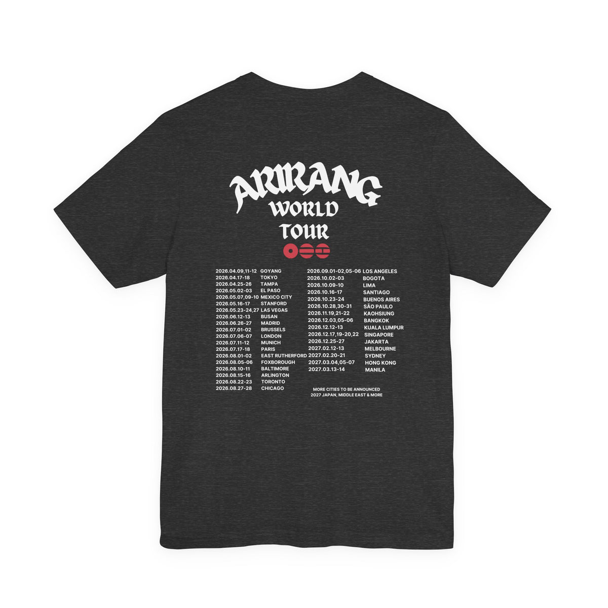 Unofficial K-pop World Tour Unisex Jersey Short Sleeve Tee