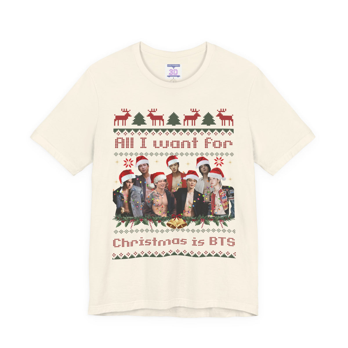 All I Want For Christmas (Santa Hats Version) Unisex Jersey Short Sleeve Tee