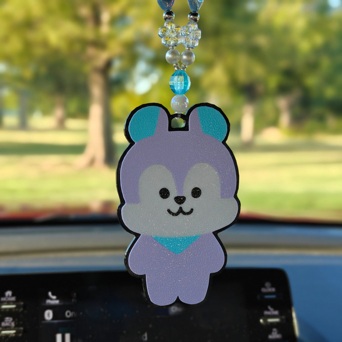 K-pop BT21 Inspired Rearview Mirror Charms Car Decoration (Heat resistant backing)