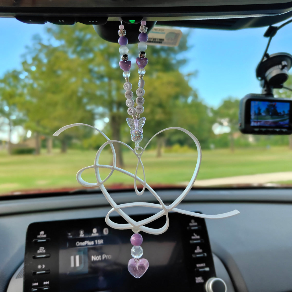 K-Pop Inspired Heart Rearview Mirror Car Decorations (Now Heat Resistant)