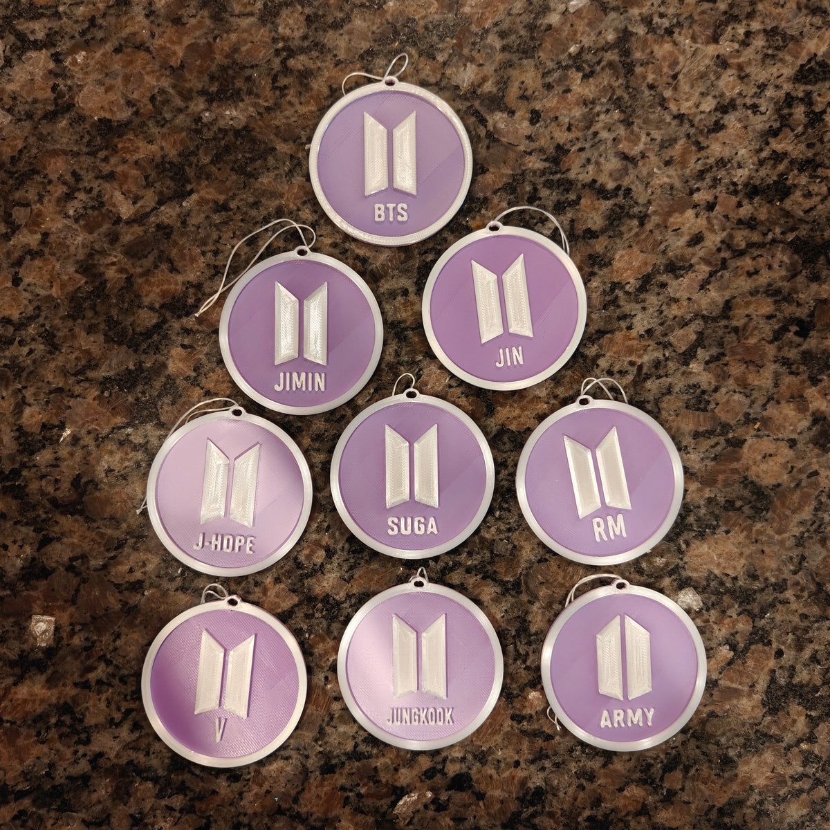 K-pop Bangtan Inspired Personalized Medallion Christmas Ornaments