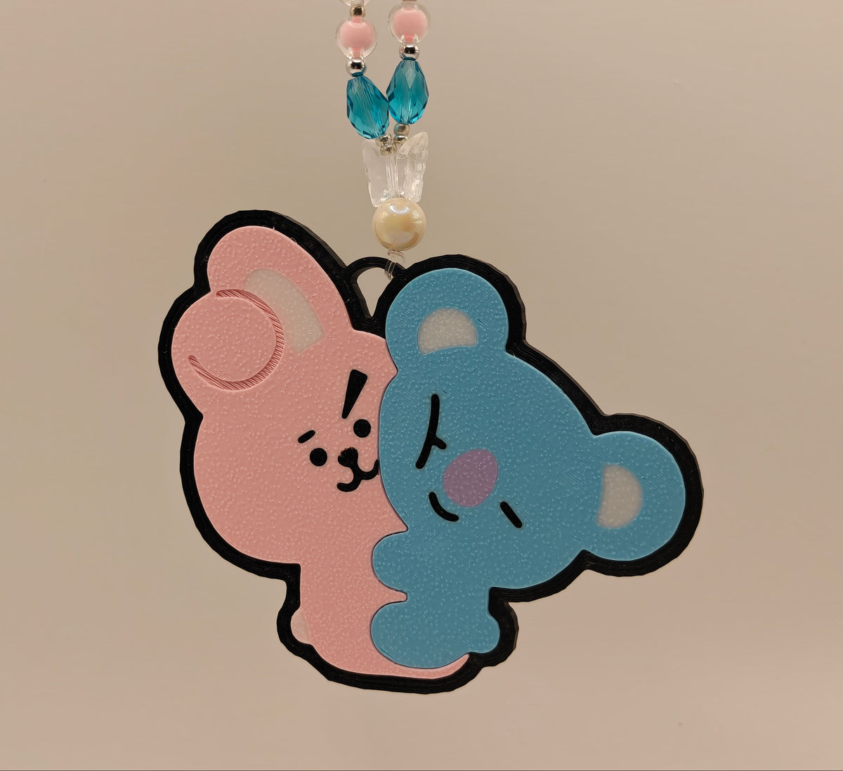 K-pop BT21 Inspired Rearview Mirror Charms Car Decoration (Heat resistant backing)