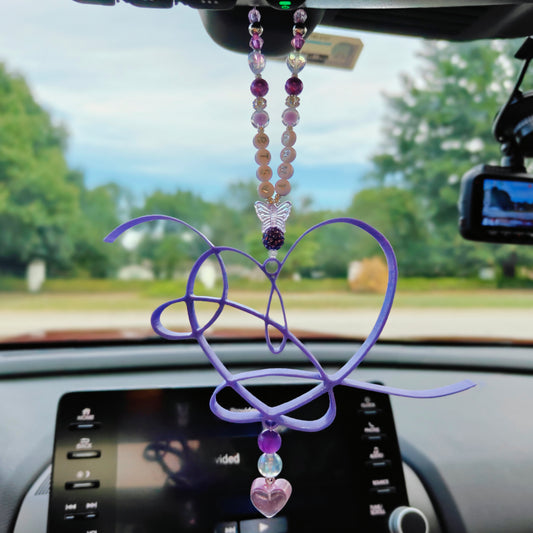 K-Pop Inspired Heart Rearview Mirror Car Decorations (Now Heat Resistant)