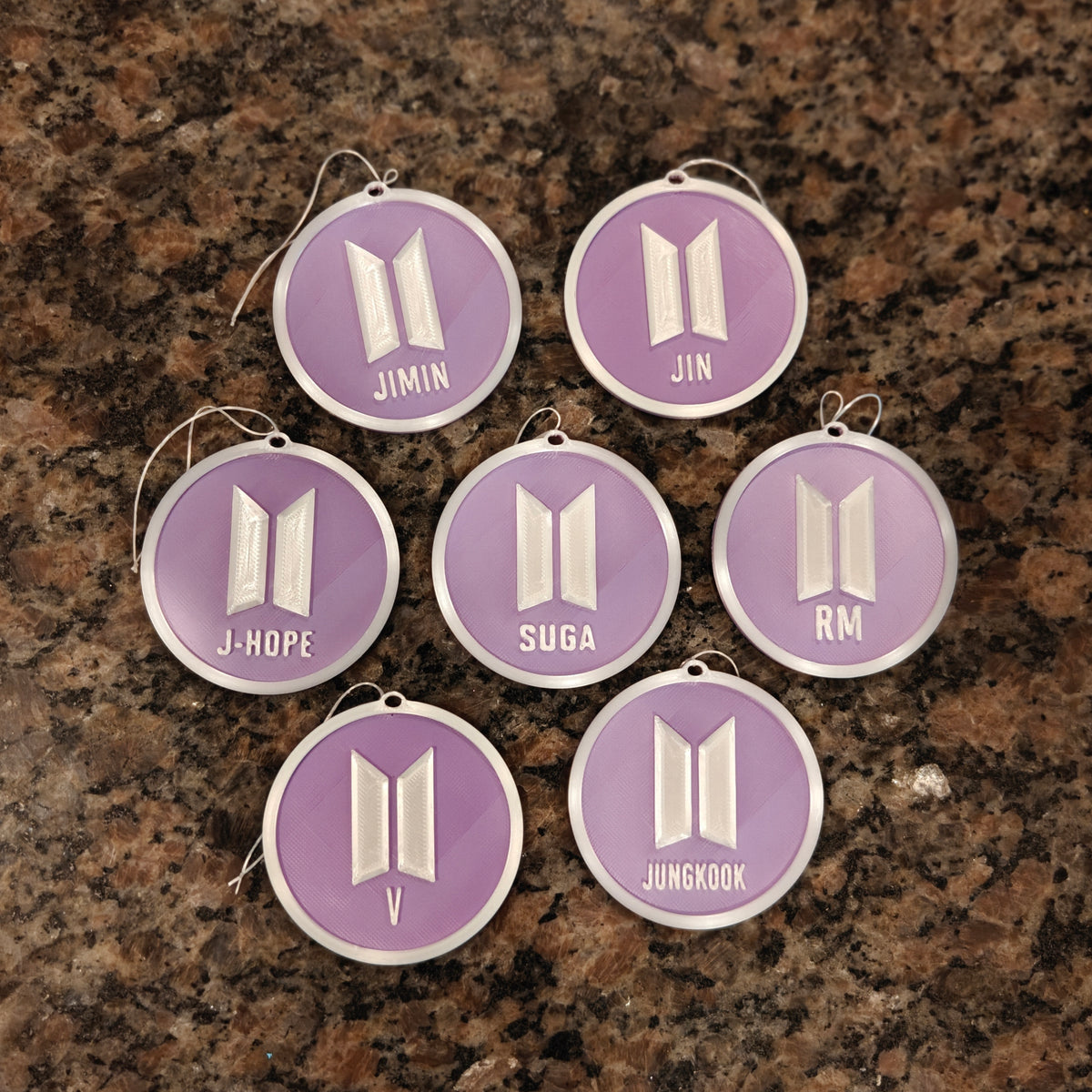 K-pop Bangtan Inspired Personalized Medallion Christmas Ornaments