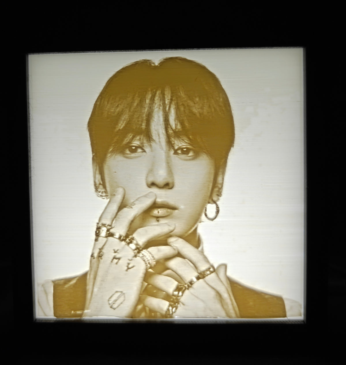 3D Print Interchangeable Inserts only for Lithophane Lightboxes - Jungkook
