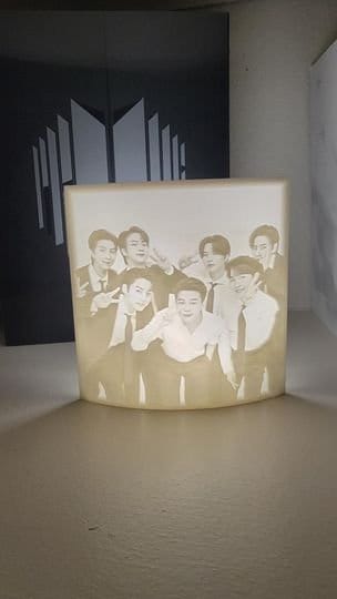 K-pop - Bangtan Group Photos Lithophanes Picture lights