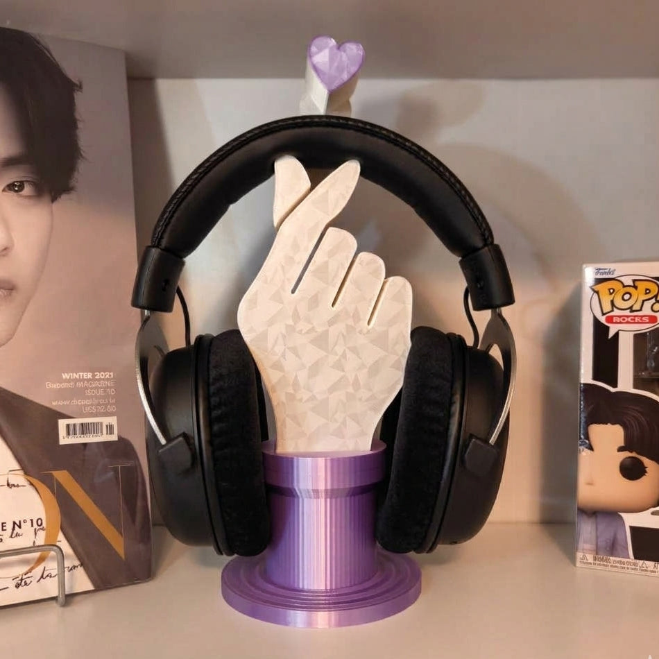 3D print Finger Heart K-Pop Style Headphone/Hat/Headband Stand