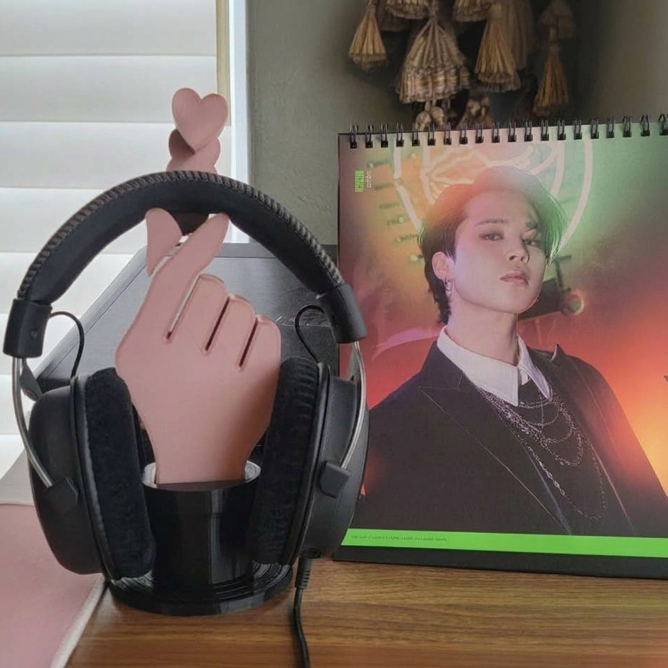 3D print Finger Heart K-Pop Style Headphone/Hat/Headband Stand
