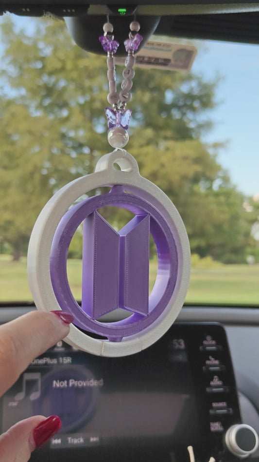 Spinning K-pop Inspired Rearview Mirror Charm Car Decoration
