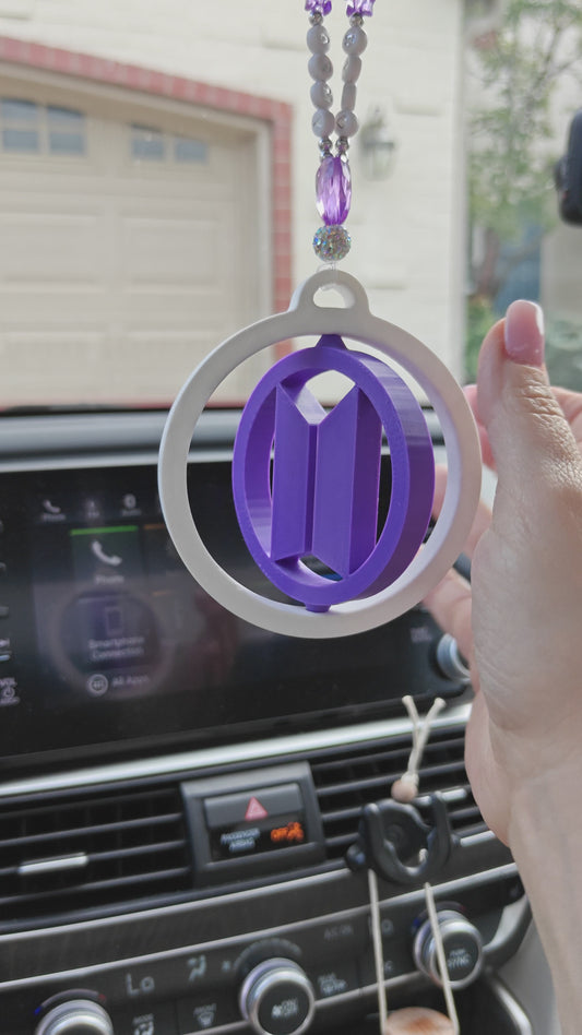 Spinning K-pop Inspired Rearview Mirror Charm Car Decoration (Now Heat Resistant)