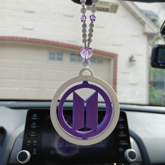 Spinning K-pop Inspired Rearview Mirror Charm Car Decoration (Now Heat Resistant)